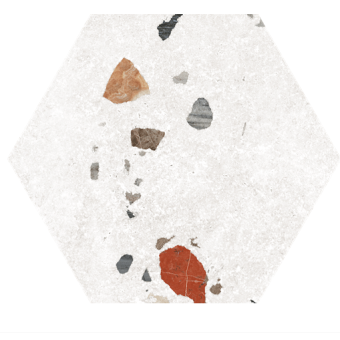Hexa Terrazzo White | Retrotegelwinkel.nl